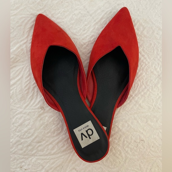 Red Dolce Vita suede pointed toe flats - Picture 3 of 4